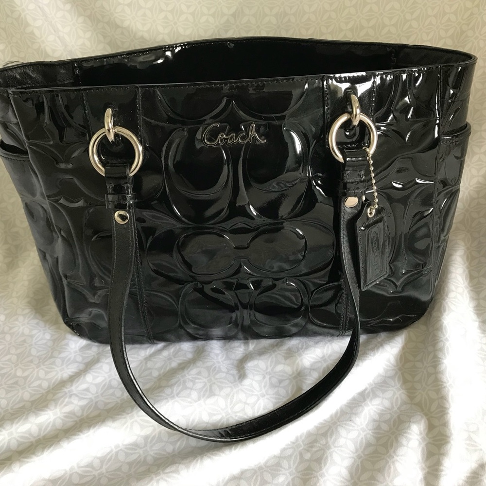 Authentic Coach patent black handbag